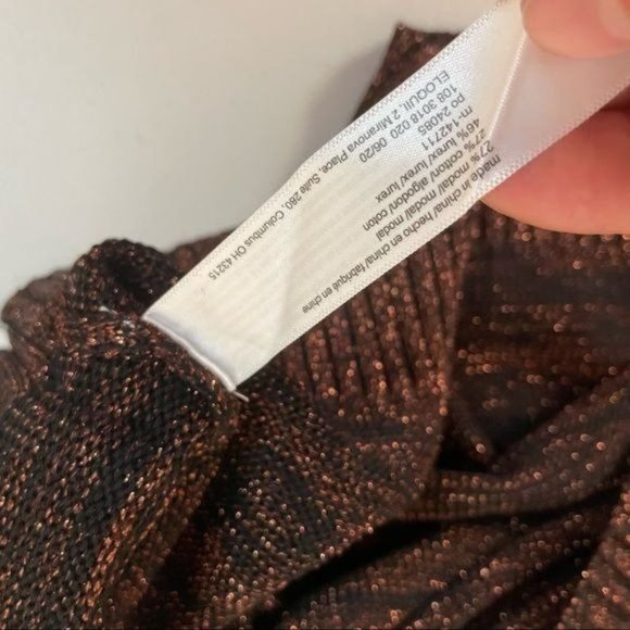 ELOQUII METALLIC RIB KNIT WIDE OFF THE SHOULDER NECK HEATHERED SWEATER 18/20 NWT - Picture 7 of 7